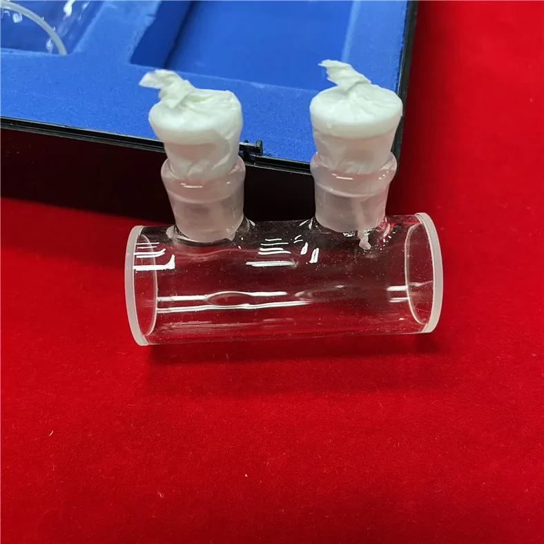 H044ea40d4ff54c059108482551a47b57T.webp UV Cylindrical Transparent Quartz Glass Cuvette With PTFE Stopper - Image 1
