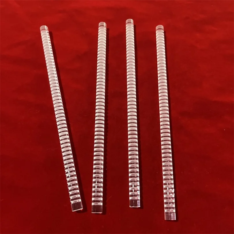 H0754d96df6d04aecbad060034682ddeco.webp Customized High Temperature Resistance Transparent Quartz Rod Slotted Quartz Glass Rod With Slot - Image 1