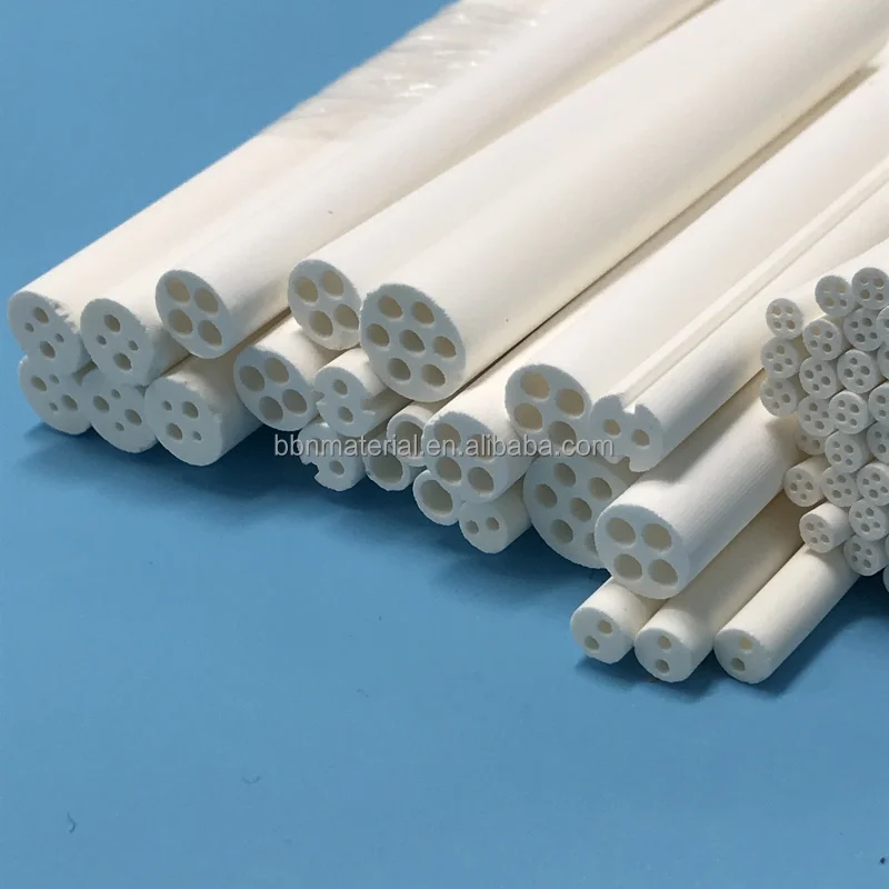 H0bae5a5c1e90492da71306dbaea81e85y.webp 4 holes 5 holes Industrial Magnesium Oxide Tube High Temperature Resistant MGO Insulating Ceramic Pipe - Image 1