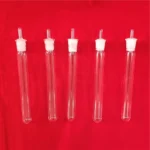 Round bottom  clear quartz test tube with ground lid - Image 4