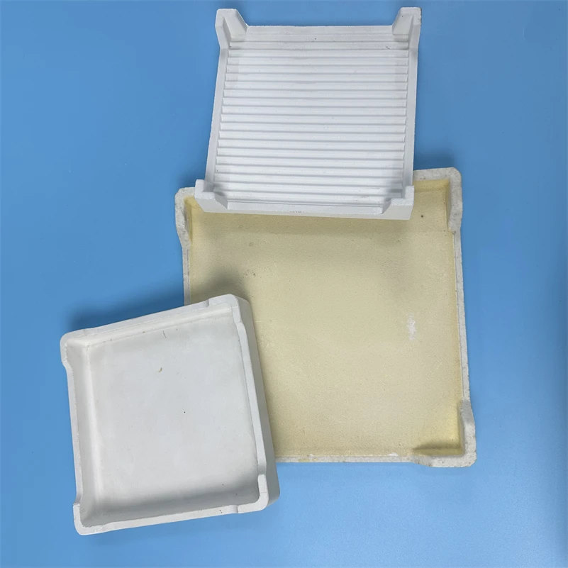 H209682de3ca94d2d91dd307b7d21f54dg.webp Refractory Calcium Stabilized Zirconia Grooved Setter Plate Ceramic Sagger - Image 1
