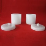 Cylindrical  milky white silica quartz crucible customize opaque quartz crucible with cover