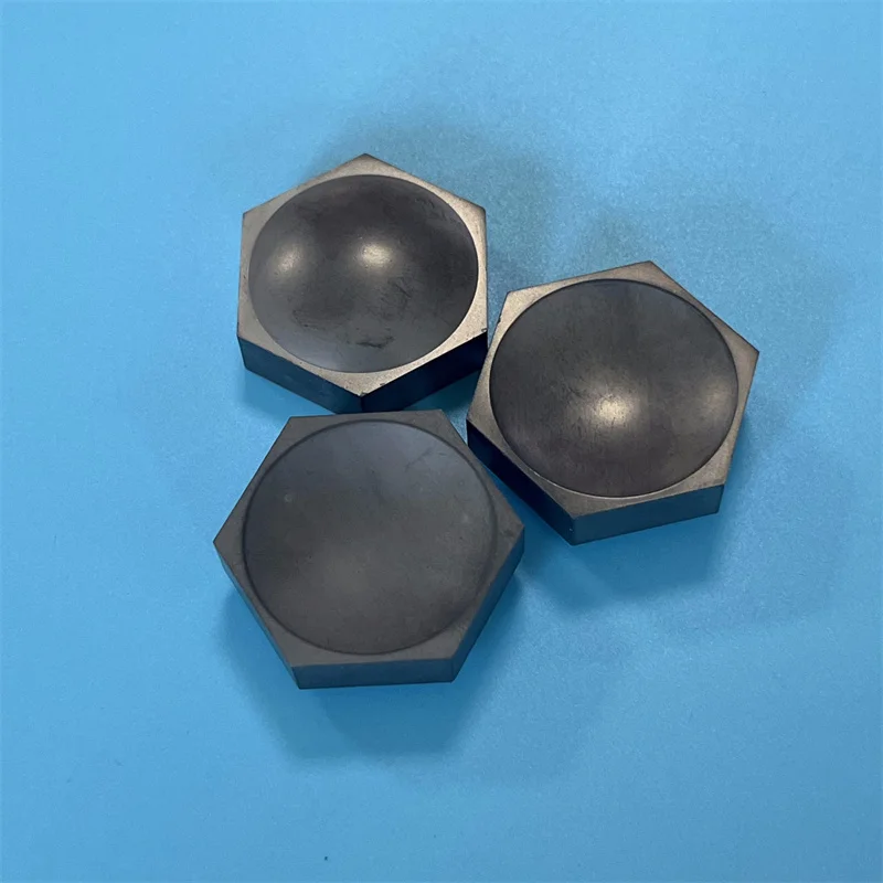 H44020cfef8064d918449c3d3e4b8c75fo.webp Mirror Polishing Silicon Carbide Irregular Part Insulator SiC Ceramic Hexagon Plate - Image 1