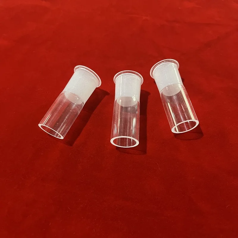 H469700f6f4284936a0217d937dc849a8B.webp Heat Resistance Frosted EndsTransparent Fused Silica Quartz Glass Tube Connector - Image 1