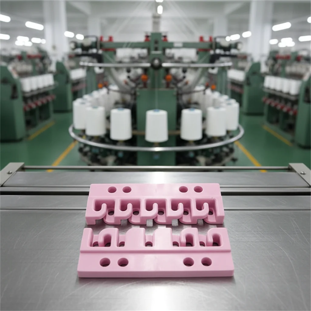 H4a7de5e1d2ba45dc8bafbb89312c0314j.webp Textile Machinery Part Industrial Ceramic Pink 95% Alumina Ceramic Five Comb Wire Guide Hook Cutting Wear Resistance - Image 1