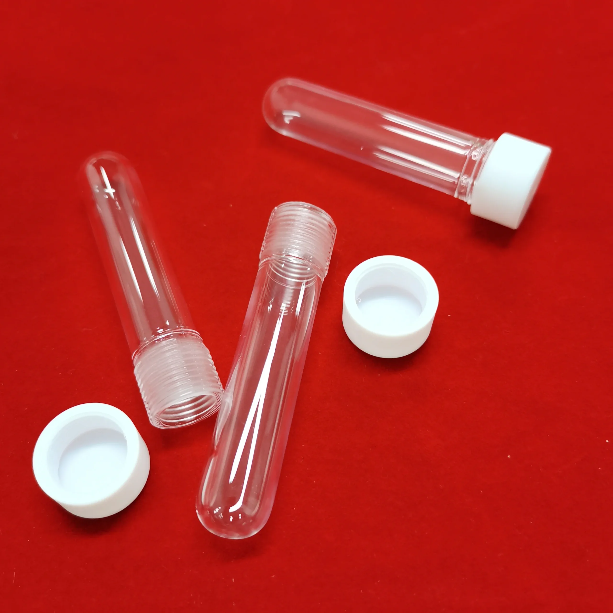 H4c952084ad86473ebd4f409c89a68292h.webp OD20mm Round bottom clear quartz test tube with screw thread stopper - Image 1