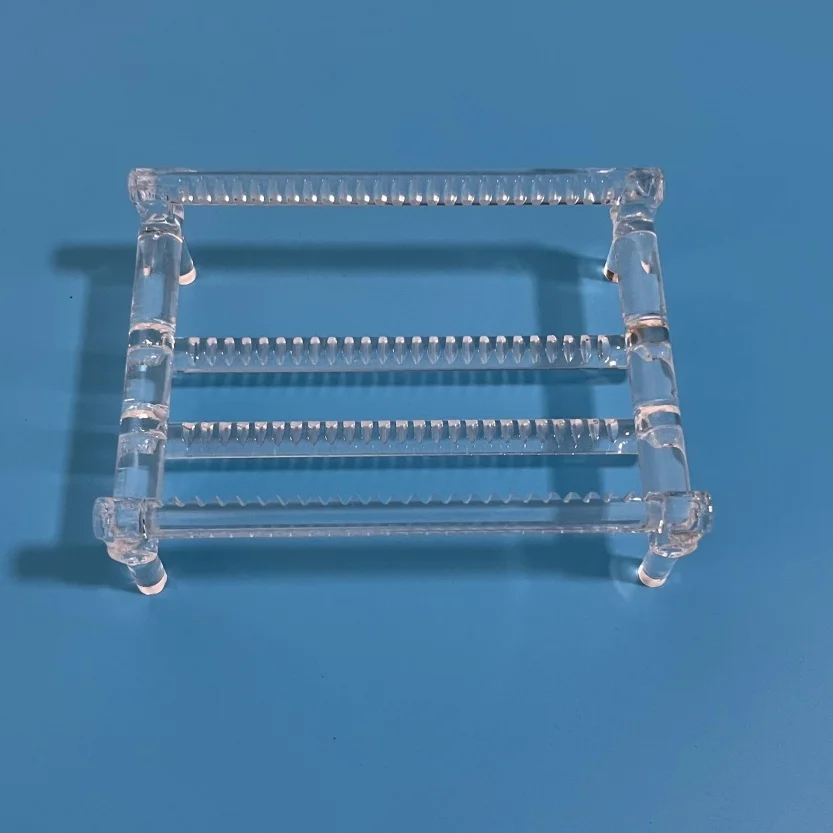 H4f914fe19c204fb79ead359d47e23de2e.webp Customized High Temperature Resistant 1100??C Clear Silica Quartz Boat Wafer Carry - Image 1