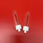 Round bottom  clear quartz test tube with screw thread stopper - Image 2