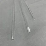 Two End Polished Round Clear Quartz Glass Semi-circle Profile Bar Square Quartz Rod - Image 2
