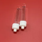 Round bottom  clear quartz test tube with screw thread stopper