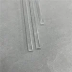 Two End Polished Round Clear Quartz Glass Semi-circle Profile Bar Square Quartz Rod - Image 3