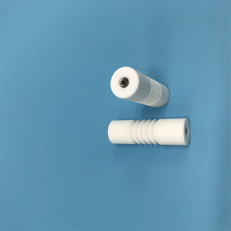 H97e52eb1cfe44ad482fb706d4452a712f.webp Customized Macor Tube Machinable Glass Ceramic Thread Tubing With M5 SS Inserts - Image 1