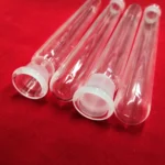 Clear Quartz Glass Joint Tube Test Tube With Frosted Stopper for Lab - Image 6