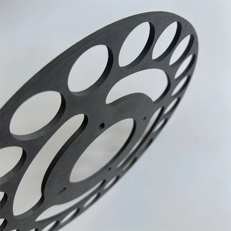 Hbd6d8c7dc2e642d8acc36398f5b7cb8ay.webp Reaction Sintered Silicon Carbide Irregular Plate Black Insulator SiC Ceramic Disc - Image 1