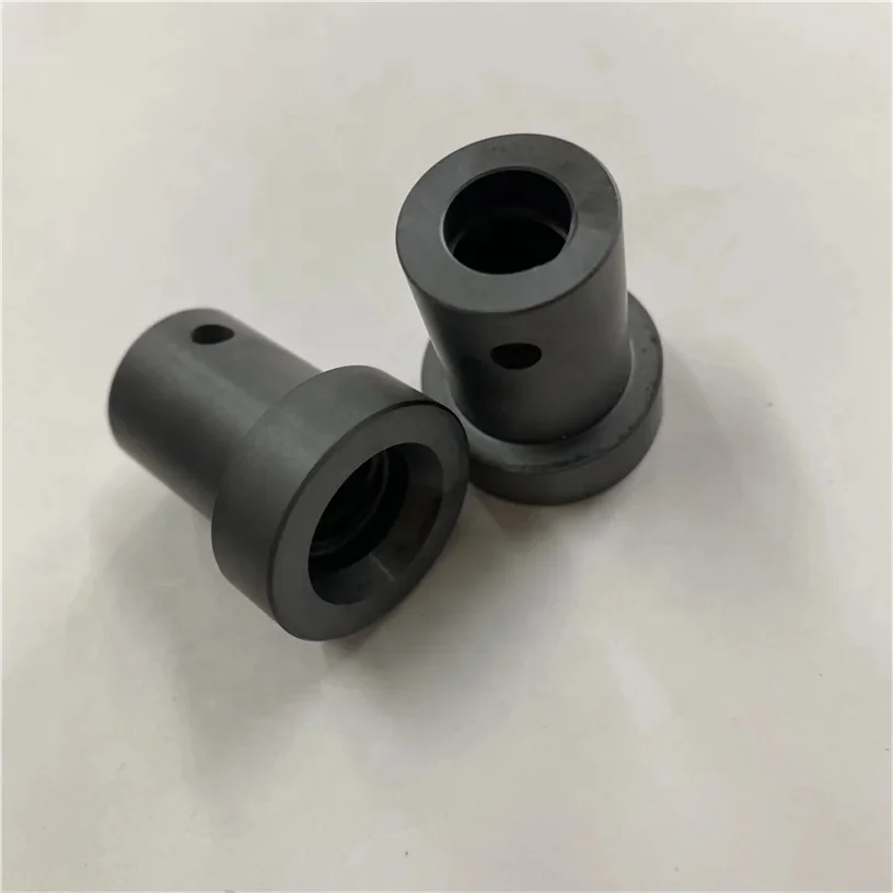 Hc3cbde3566fa4e1ba15f5b55aa90a9beZ.webp Wear Resistance Silicon Carbide Sleeve Flanged with Lubrication Hole SiC Ceramic Bearing Bushing for Mechanical Seal Pump - Image 1