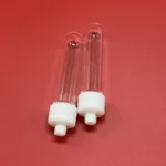 Round bottom  clear quartz test tube with screw thread stopper - Image 3