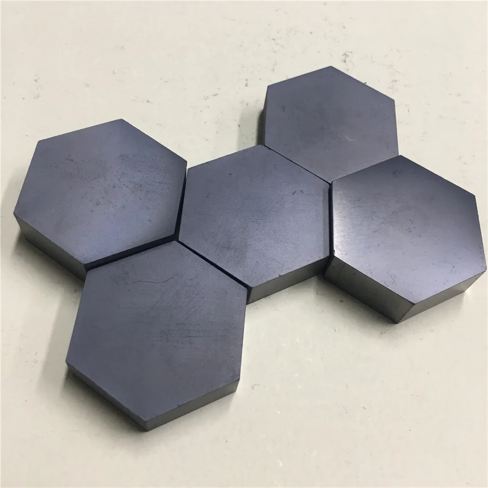 Hce34c2581770444a899f03d4bc722ba4p.webp Customized Hexagonal 30MM SIC Board Impact Resistance Silicon Carbide Ceramic Plate - Image 1