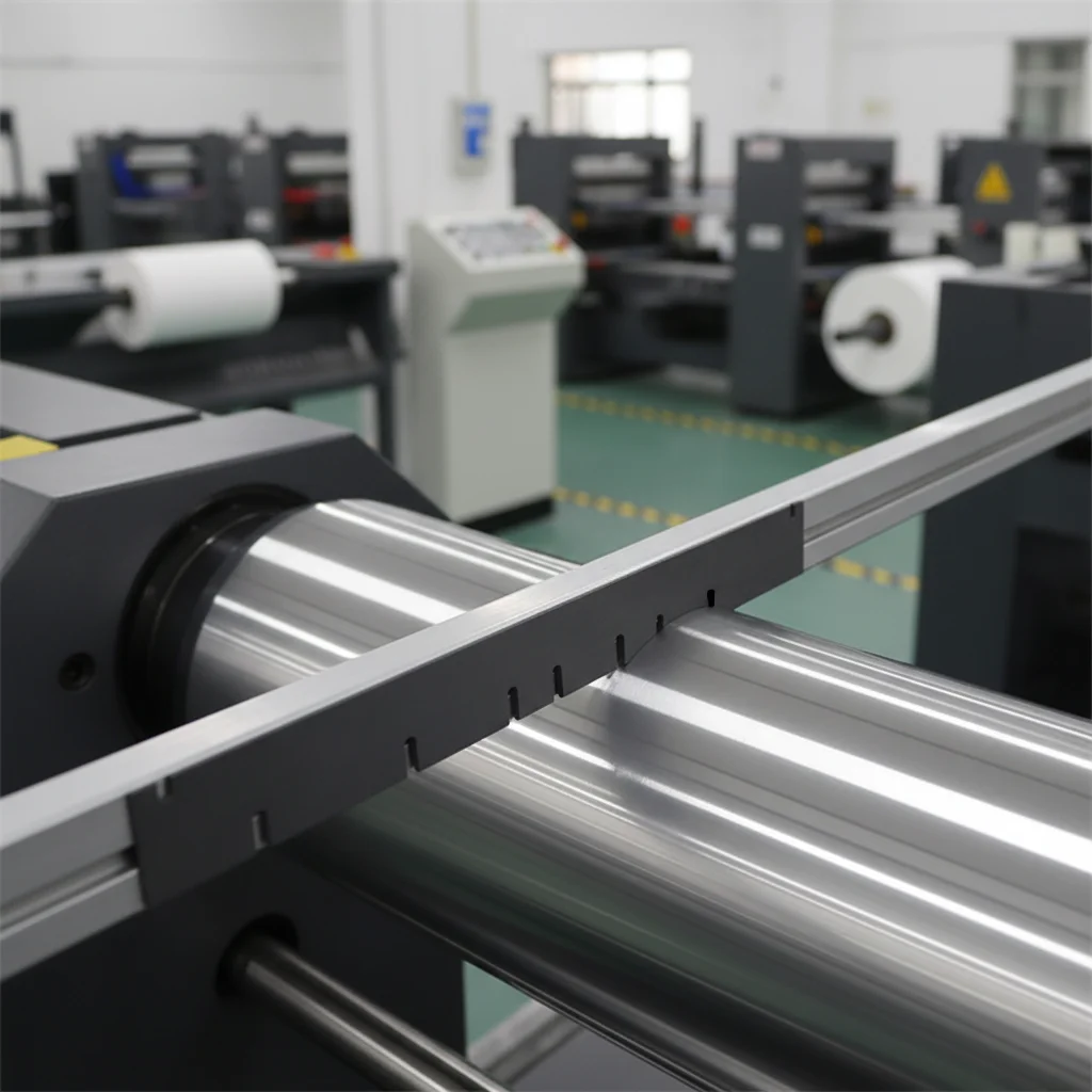 He26a3df5003c4ba5a4c2e853da11bc54J.webp High Precision Black SIC Ceramic Sheet Strip Silicon Carbide Doctor Blade with U-shaped Notches for Flexo Printing Anilox Roll - Image 1