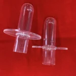 Customize round bottom clear  quartz glass tube  processing  transparent quartz pipeline with flange