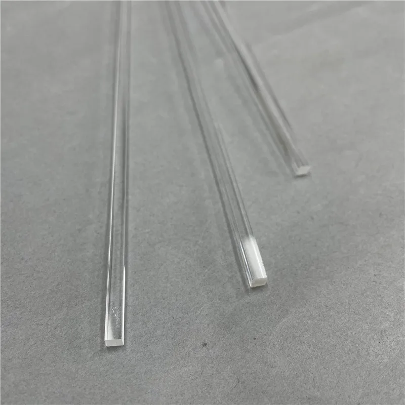 Hf7154979cd44425b8f0e462a367cac65Y.webp Light Guide Clear Quartz Glass Semi-circle Profile Bar Square Quartz Rod - Image 1